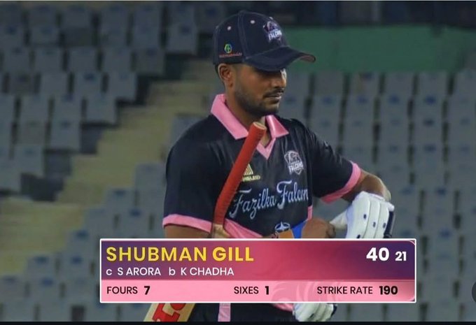 Shubman Gill Shines on Debut as Fazilka Falcons Edge Ludhiana Lions by One Run