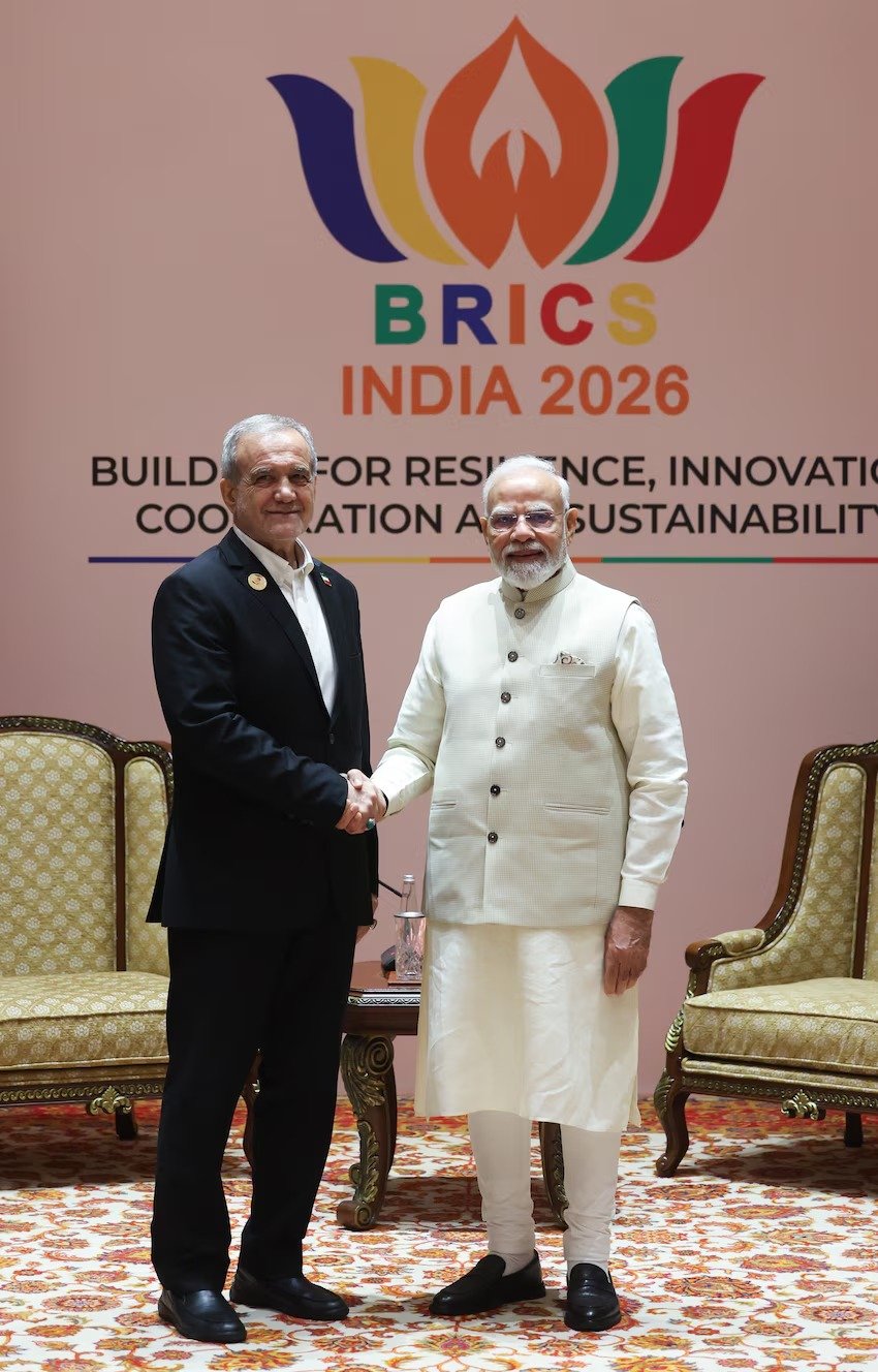PM Modi meets with the President of Iran on the sidelines of BRICS Summit