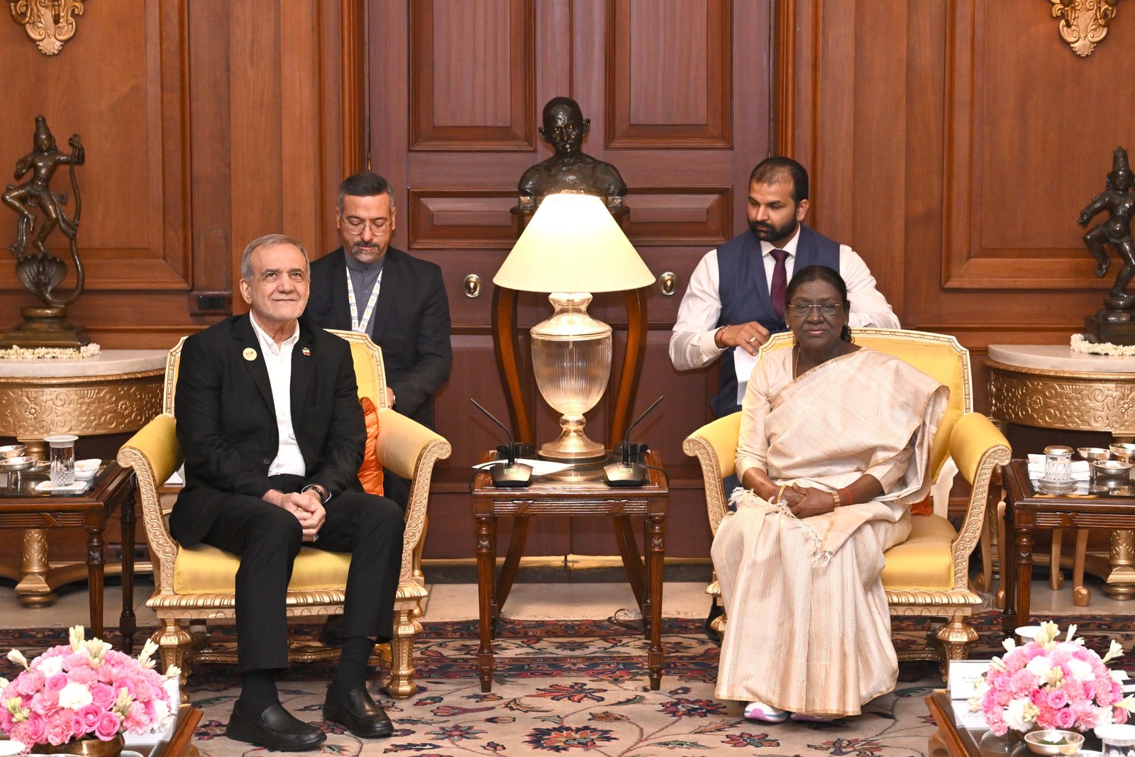 Iranian President Pezeshkian Meets President Murmu in New Delhi Amid BRICS Summit