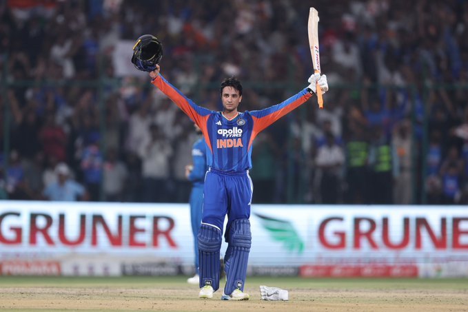 Abhishek Sharma’s 30-Ball Ton Powers India to 221/7 Against Afghanistan