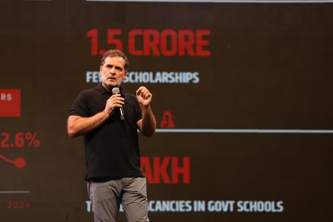 Rahul Gandhi Criticises Education and Examination System at Indore Students’ Event
