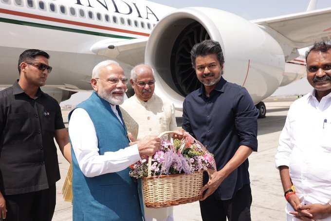 PM Modi, Tamil Nadu CM Vijay Flag Off First Train on Chennai Metro Phase 2 Network