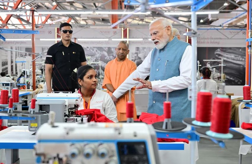 PM Modi Inaugurates Garment Manufacturing Facility in Varanasi, Highlights Employment Potential