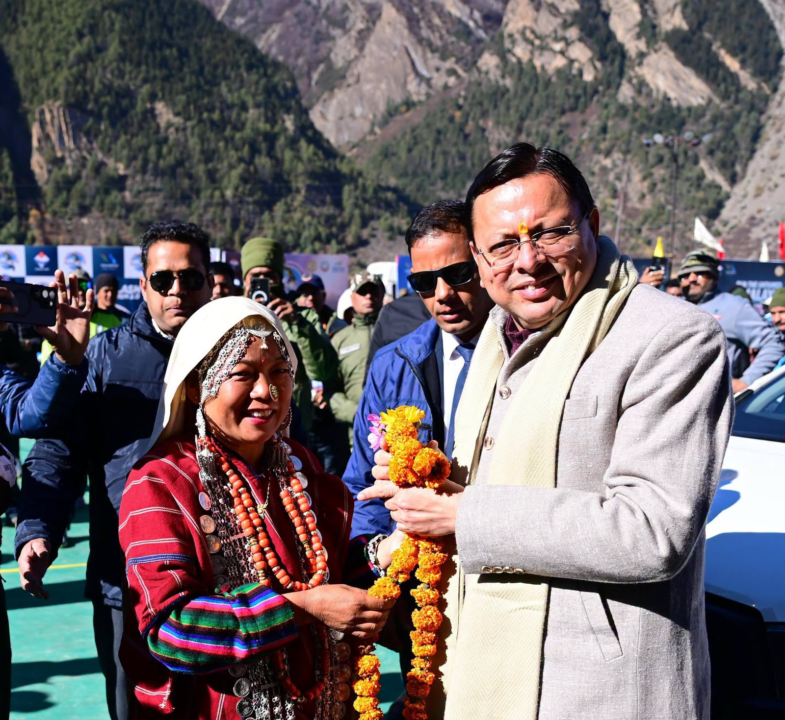 Uttarakhand CM Pushkar Singh Dhami Participates in Adi Kailash Parikrama Run 2.0 in Gunji