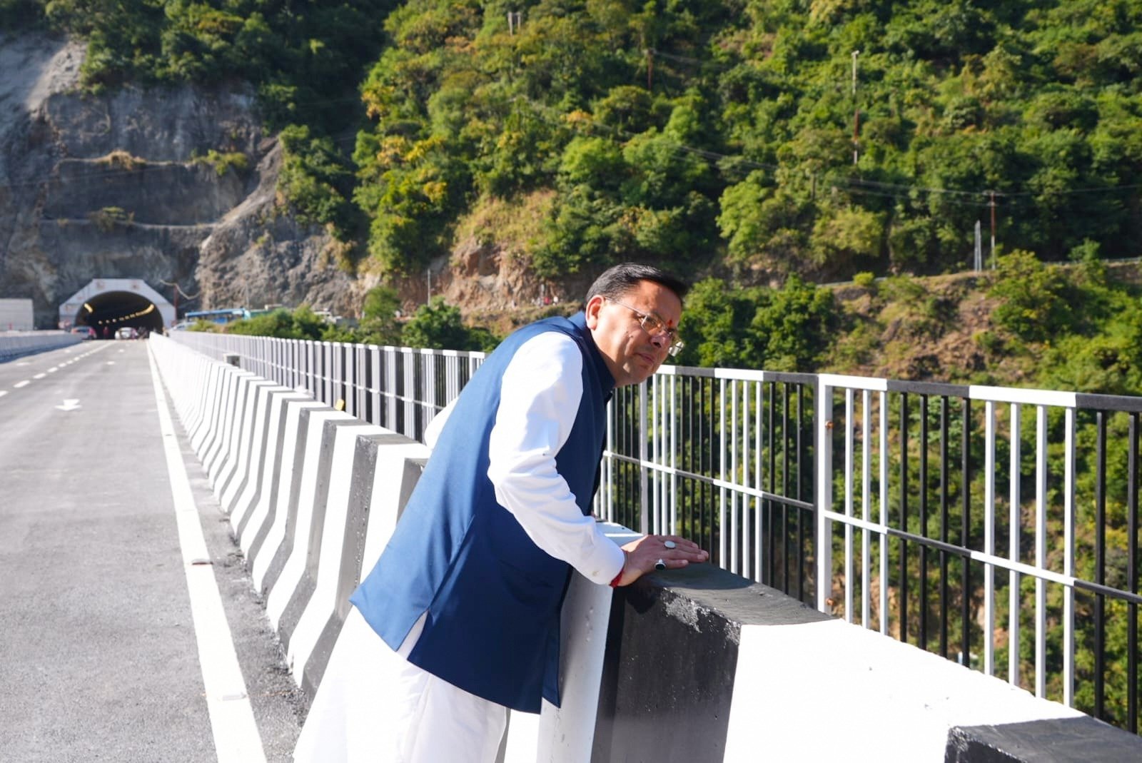 CM Pushkar Singh Dhami Inspects Bridge and Tunnel Project Under Char Dham Road Project in Rudraprayag