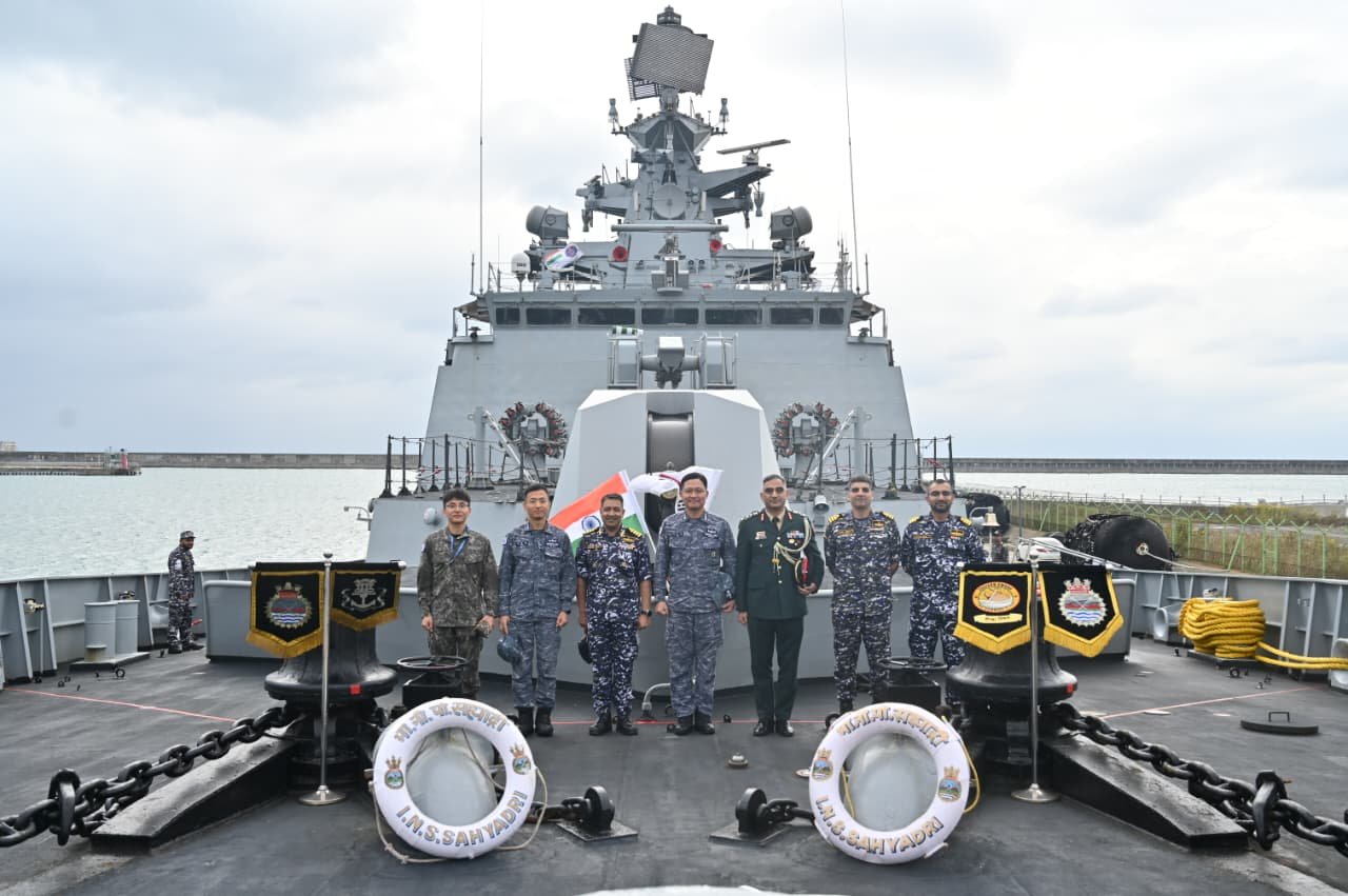INS Sahyadri Arrives At Busan, Republic Of Korea, For India-Rokn Bilateral Exercise