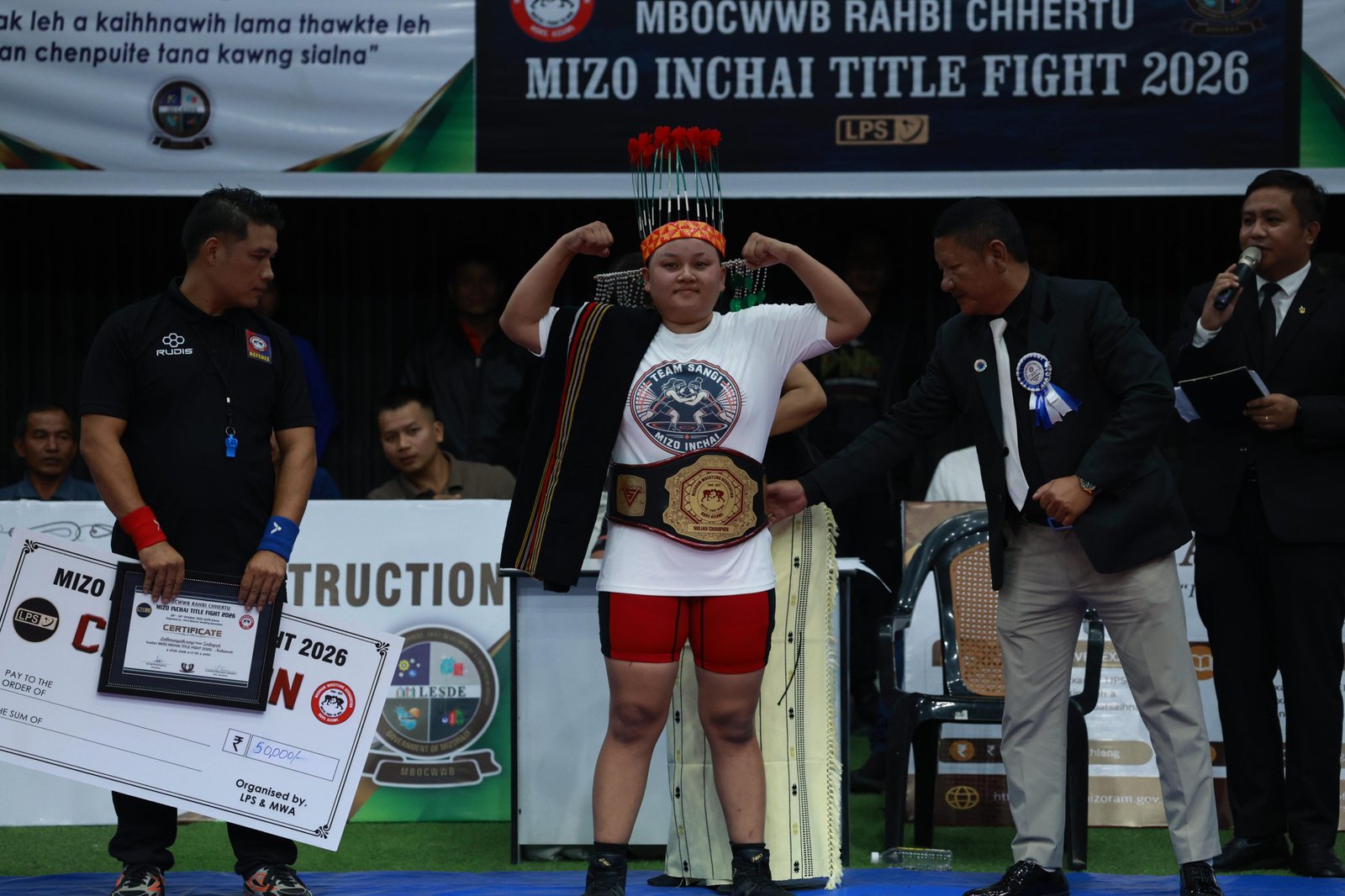 Chief Minister Attends Mizo Inchai Title Fight